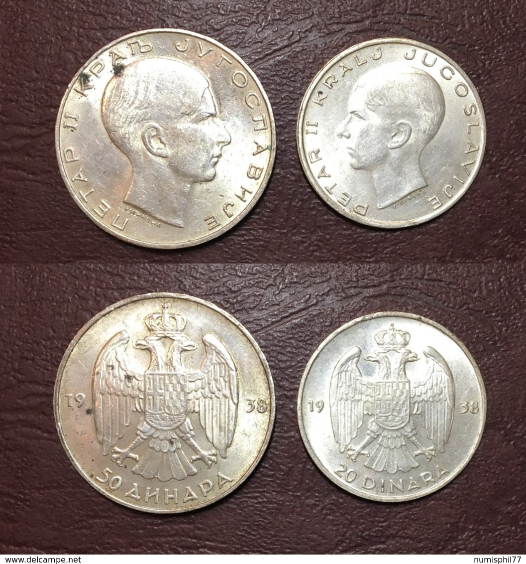 YOUGOSLAVIE - Pierre II - Lot 50 Et 20 DINARS - 1938 - Yougoslavie