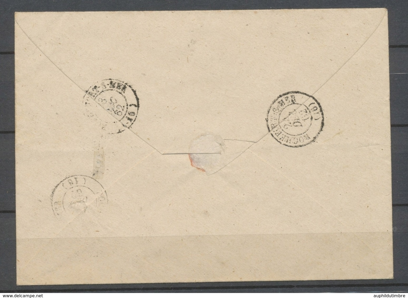 1862 Env. Taxe 10c Typo X3, Obl Càd Rochefort-sur-mer, C 22, Rare, SUP X4790 - 1859-1959 Lettres & Documents