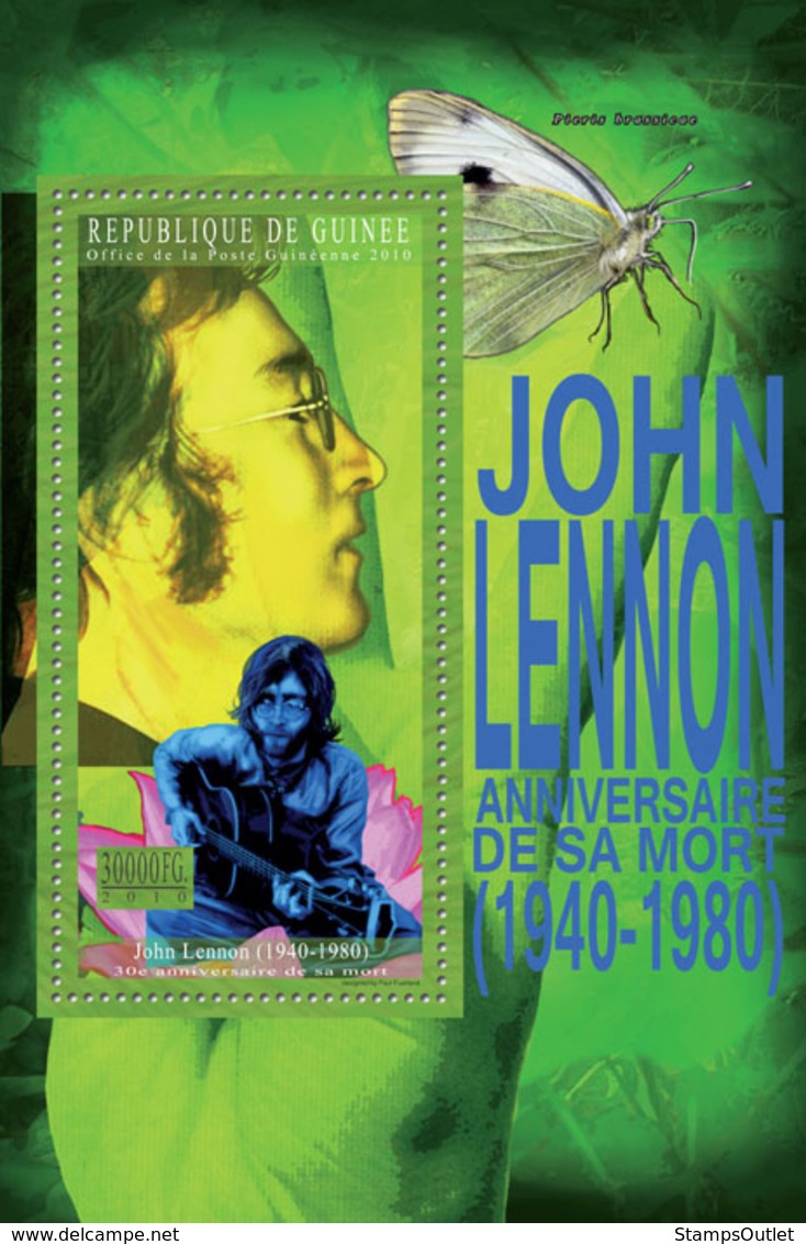 Guinea 2010 MNH - 70th Anniversary Of John Lennon (1940-1980). YT 1185, Mi 7976/BL1892 - Guinea (1958-...)