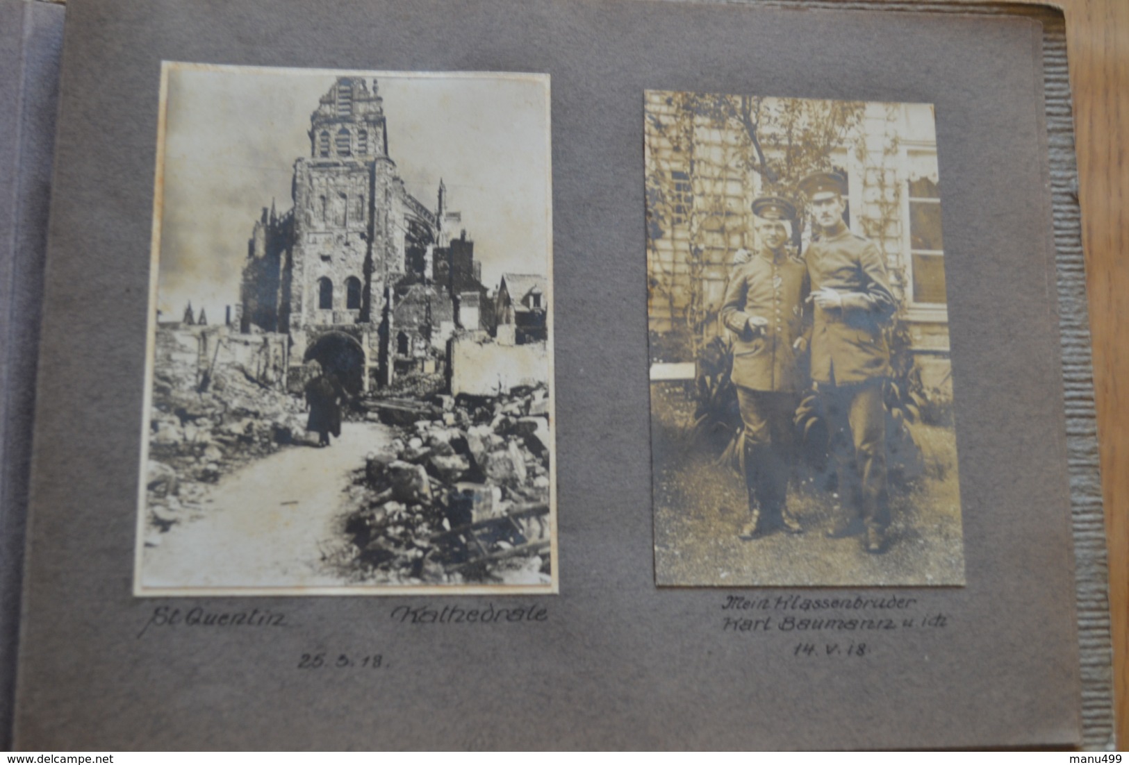 WW1 Krieg : album officier allemand (St Quentin, Lille, Armentières,...)