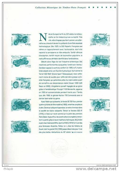 " CYLINDREES ET CARENAGES " Sur Document Philatélique Officiel De 2002 De France. N° YT BF 51. Parfait état. DPO - Motorbikes