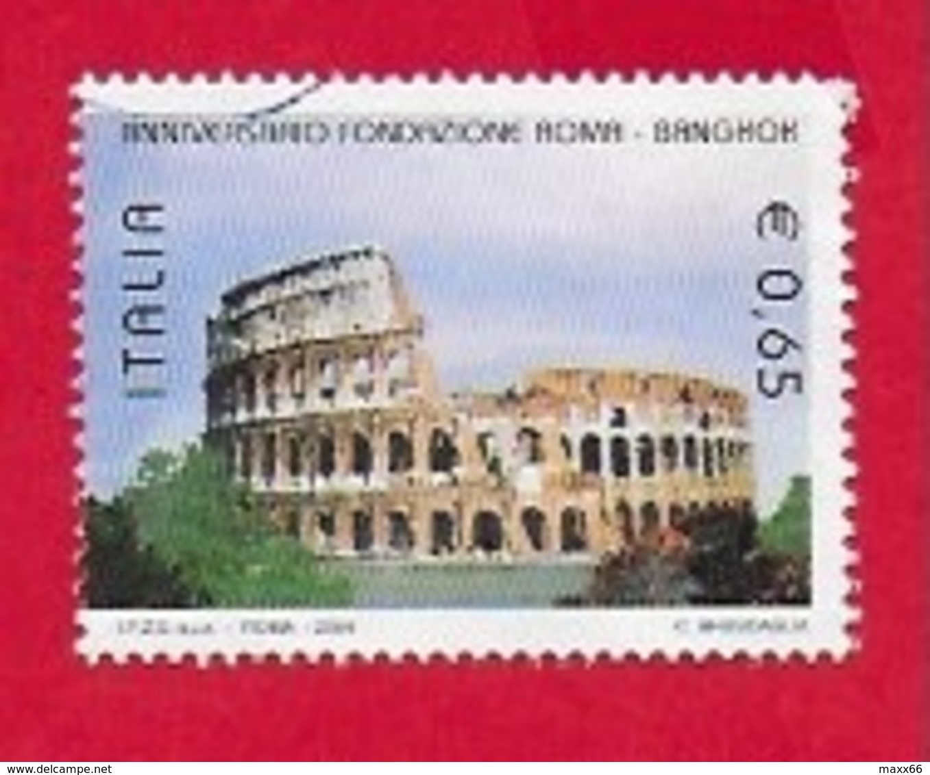 ITALIA REPUBBLICA USATO - 2004 - Anniversario Della Fondazione Di Roma E Bangkok - Colosseo - € 0,65 - S. 2759 - 2001-10: Usati