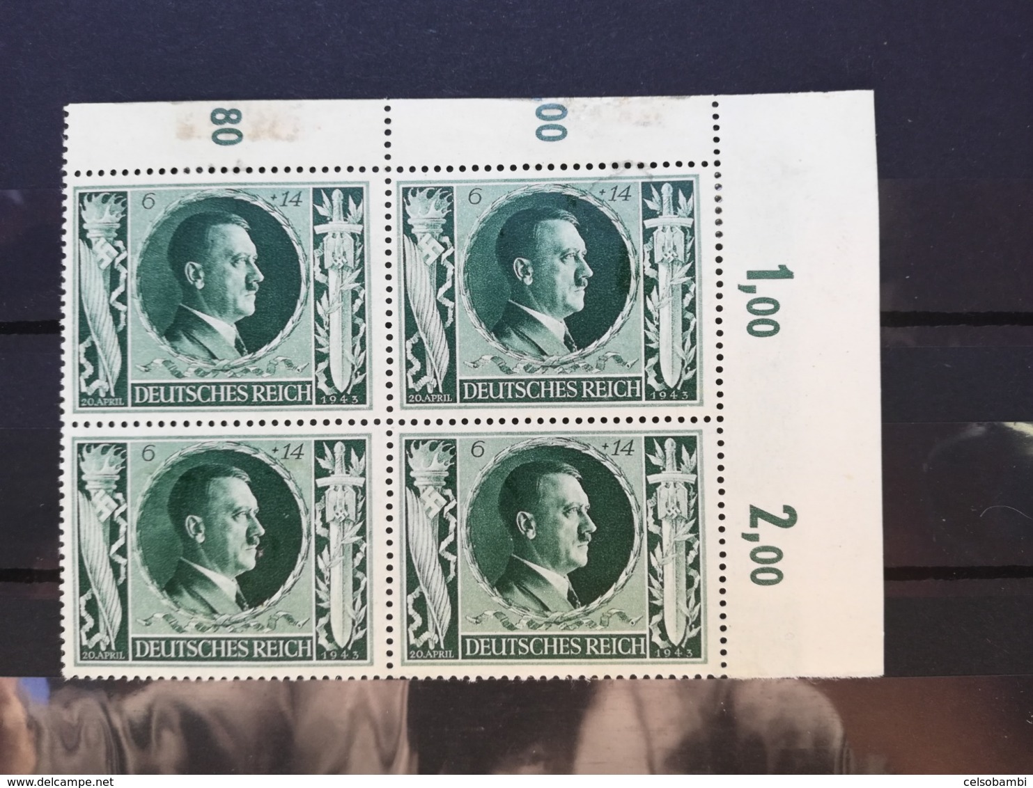 GERMANY 1943 The 54th Anniversary of the Birth of Adolf Hitler  6 BLOCKS OF 4 STAMPS  NEW STAMPS (e+d)