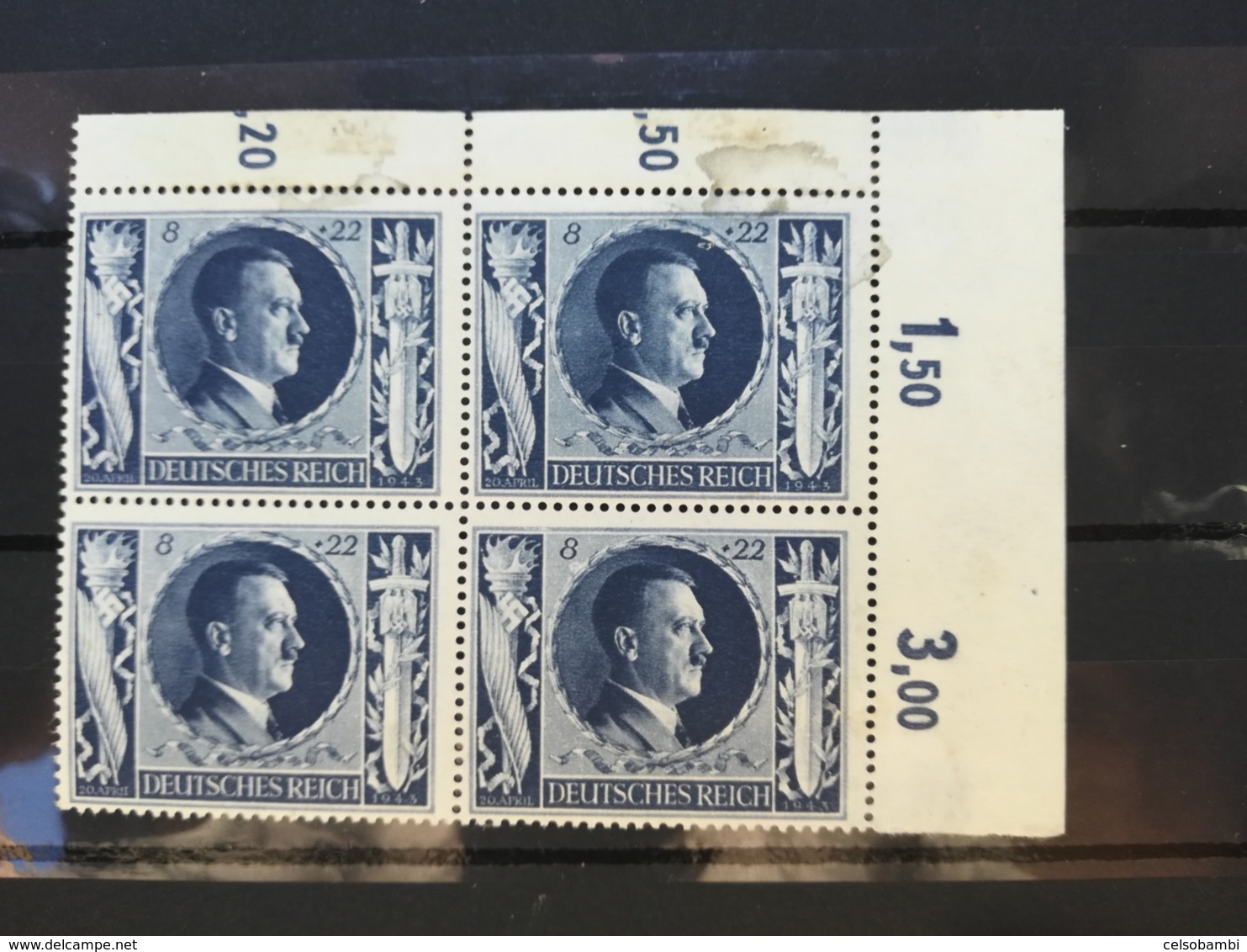 GERMANY 1943 The 54th Anniversary of the Birth of Adolf Hitler  6 BLOCKS OF 4 STAMPS  NEW STAMPS (e+d)