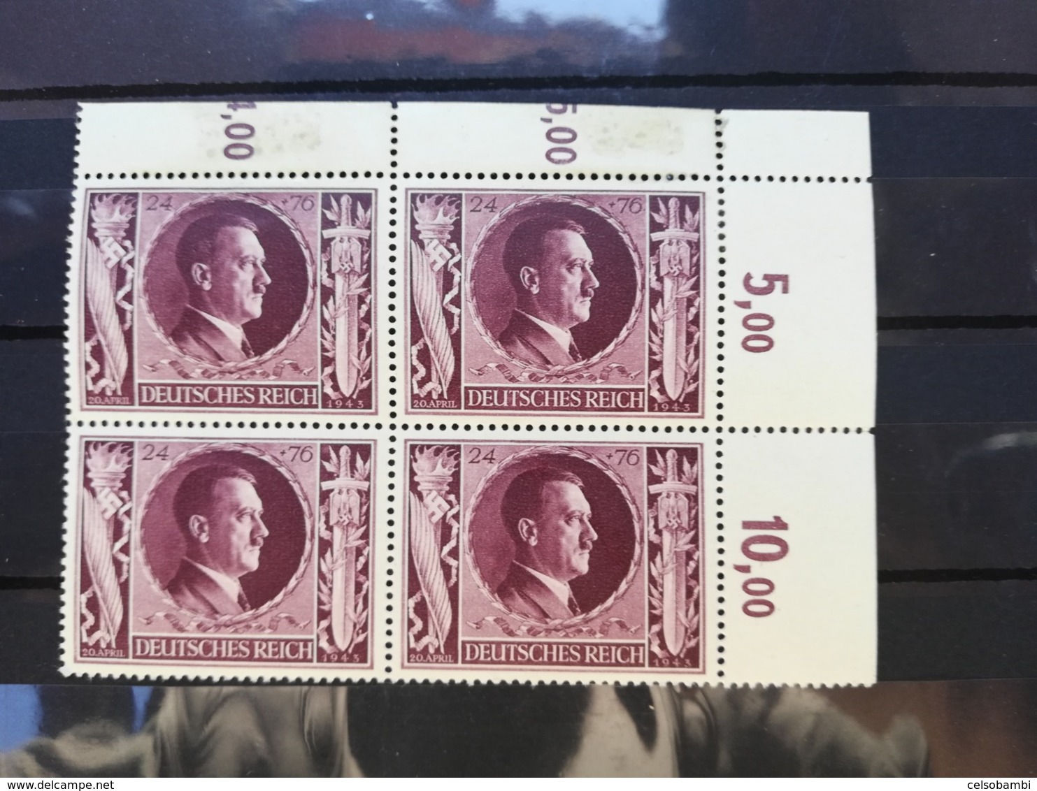 GERMANY 1943 The 54th Anniversary of the Birth of Adolf Hitler  6 BLOCKS OF 4 STAMPS  NEW STAMPS (e+d)