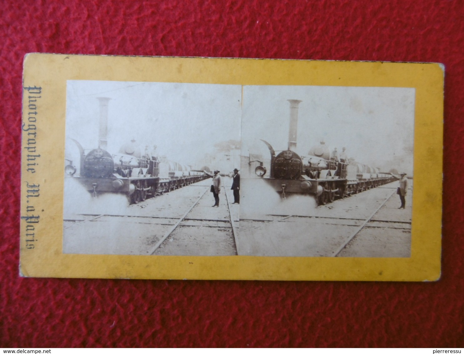 CHEMIN DE FER DU HAVRE LOCOMOTIVE PHOTO STEREO CIRCA 1860 - Stereoscopic