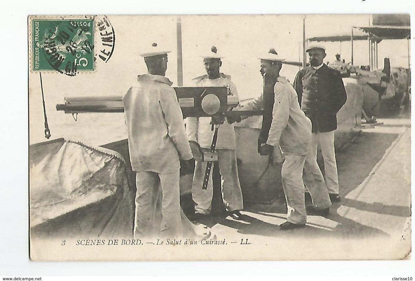 Militaires Scenes De Bord Le Salut D'un Cuirassé - Matériel