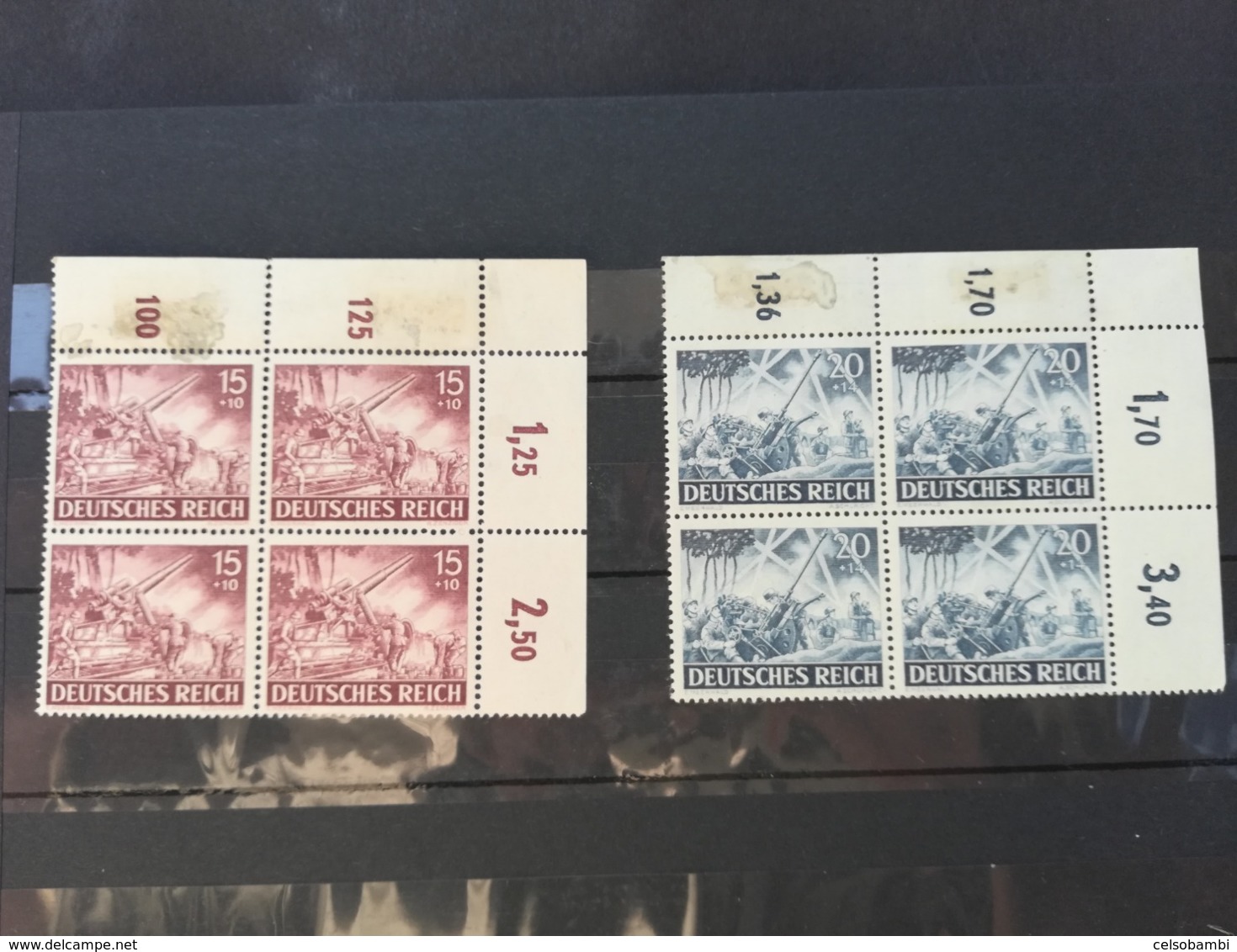 GERMAN EMPIRE 1943 Hero Memorial Day 9 BLOCKS OF 4 STAMPS - NEW STAMPS