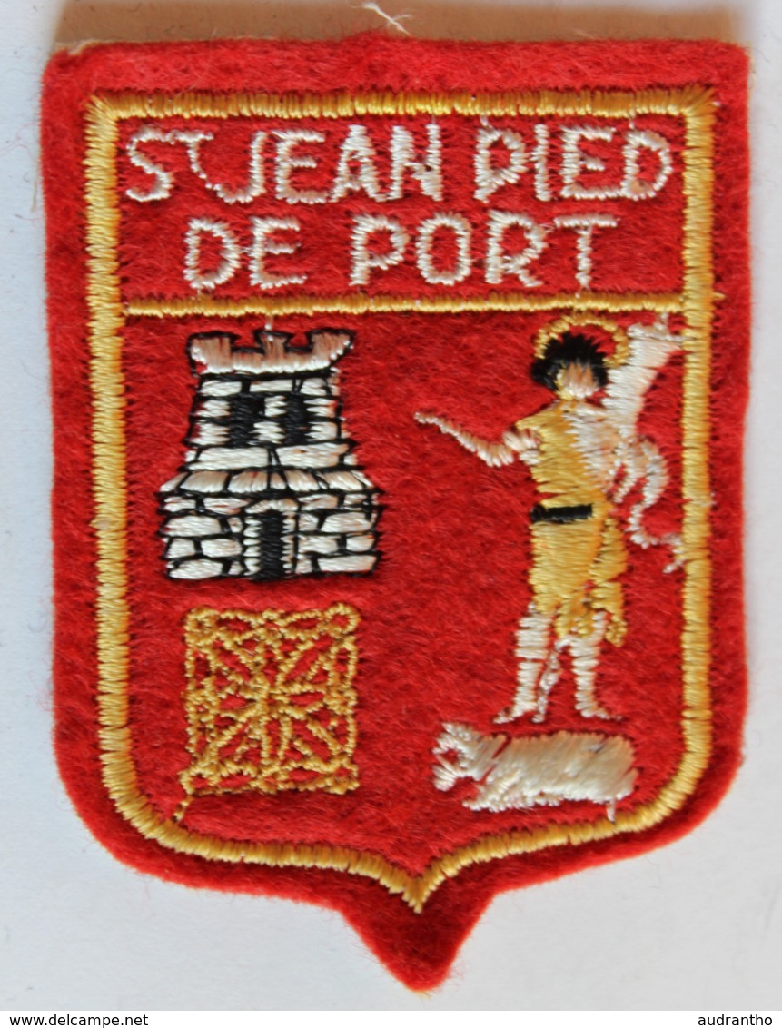 écusson Ancien Blason Saint Jean Pied De Port Armoiries Brodé - Ecussons Tissu