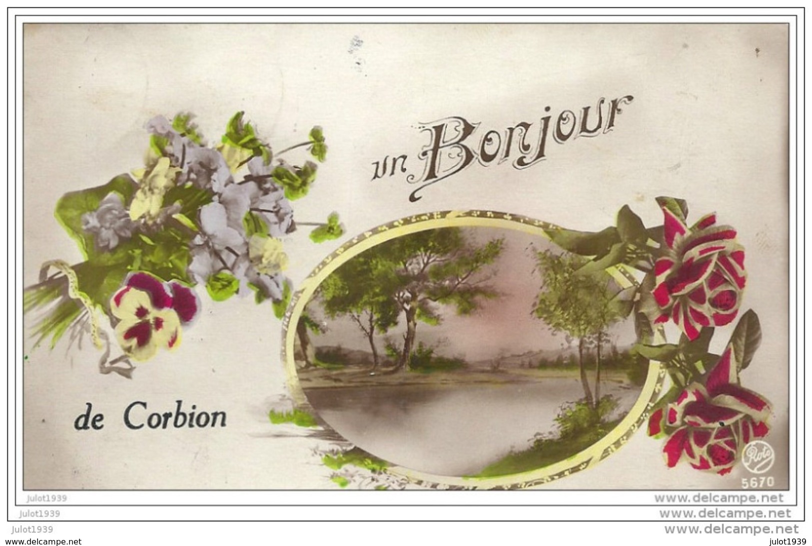 CORBION ..-- LEIGNON ..-- Un Bonjour De ...... 1924 Vers LIEGE ( Melle Jeanne HODY ) . Voir Verso . - Ciney