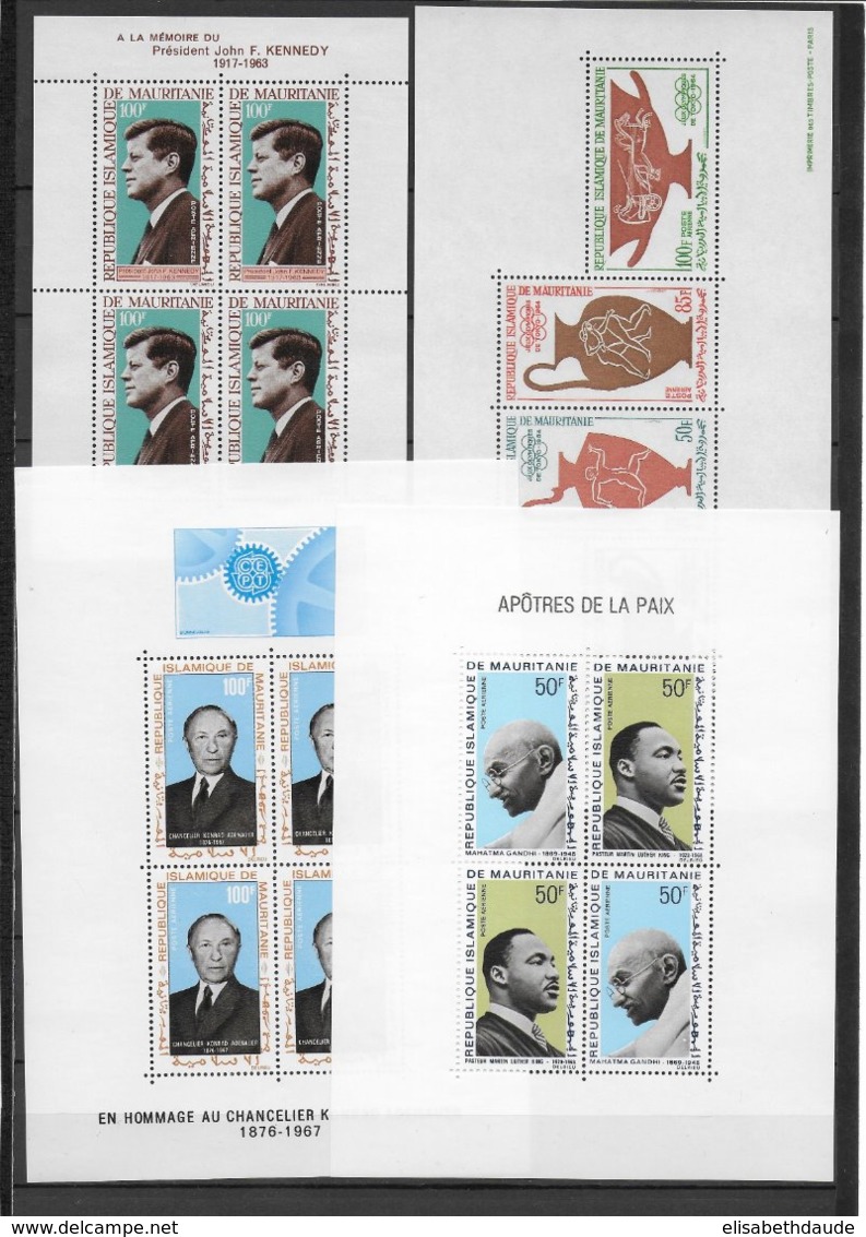 MAURITANIE - 1964/1975 COMPLET - BLOCS YVERT N° 2/13 ** MNH - COTE = 80 EUR. - 3 SCANS - 12 BLOCS - Mauretanien (1960-...)