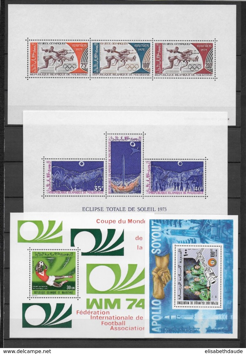 MAURITANIE - 1964/1975 COMPLET - BLOCS YVERT N° 2/13 ** MNH - COTE = 80 EUR. - 3 SCANS - 12 BLOCS - Mauritania (1960-...)