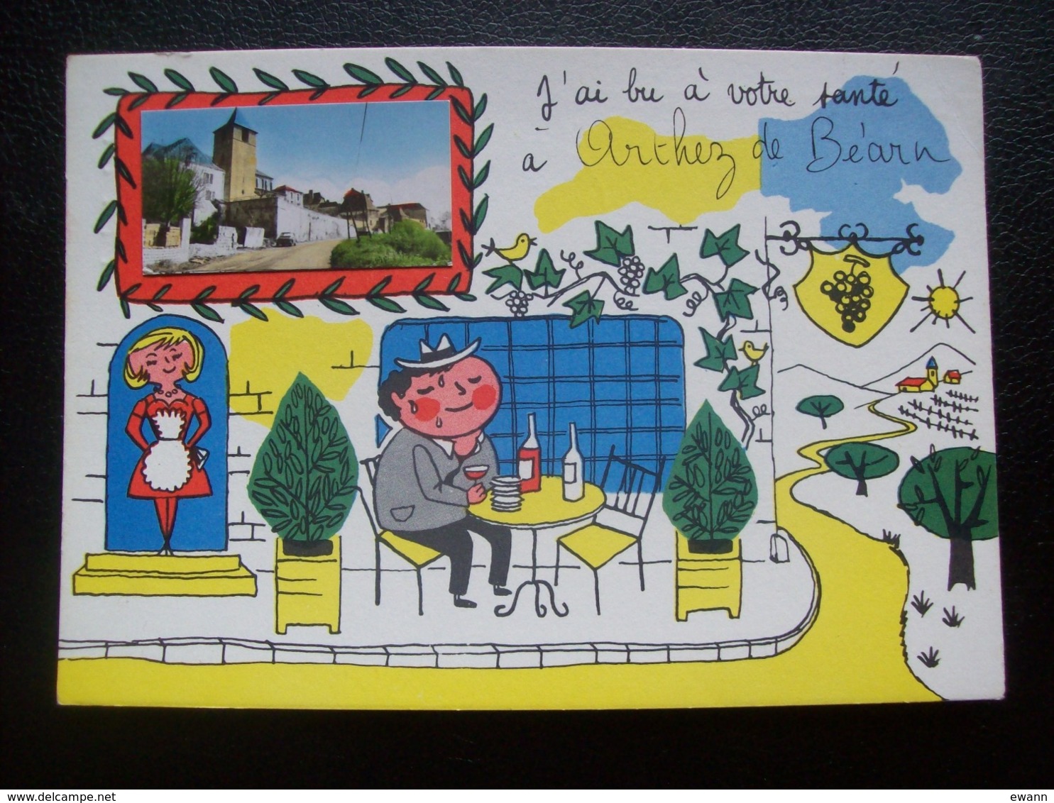 Carte Postale " J'ai Bu à Votre Santé à Arthez-de-Béarn" - Arthez De Bearn