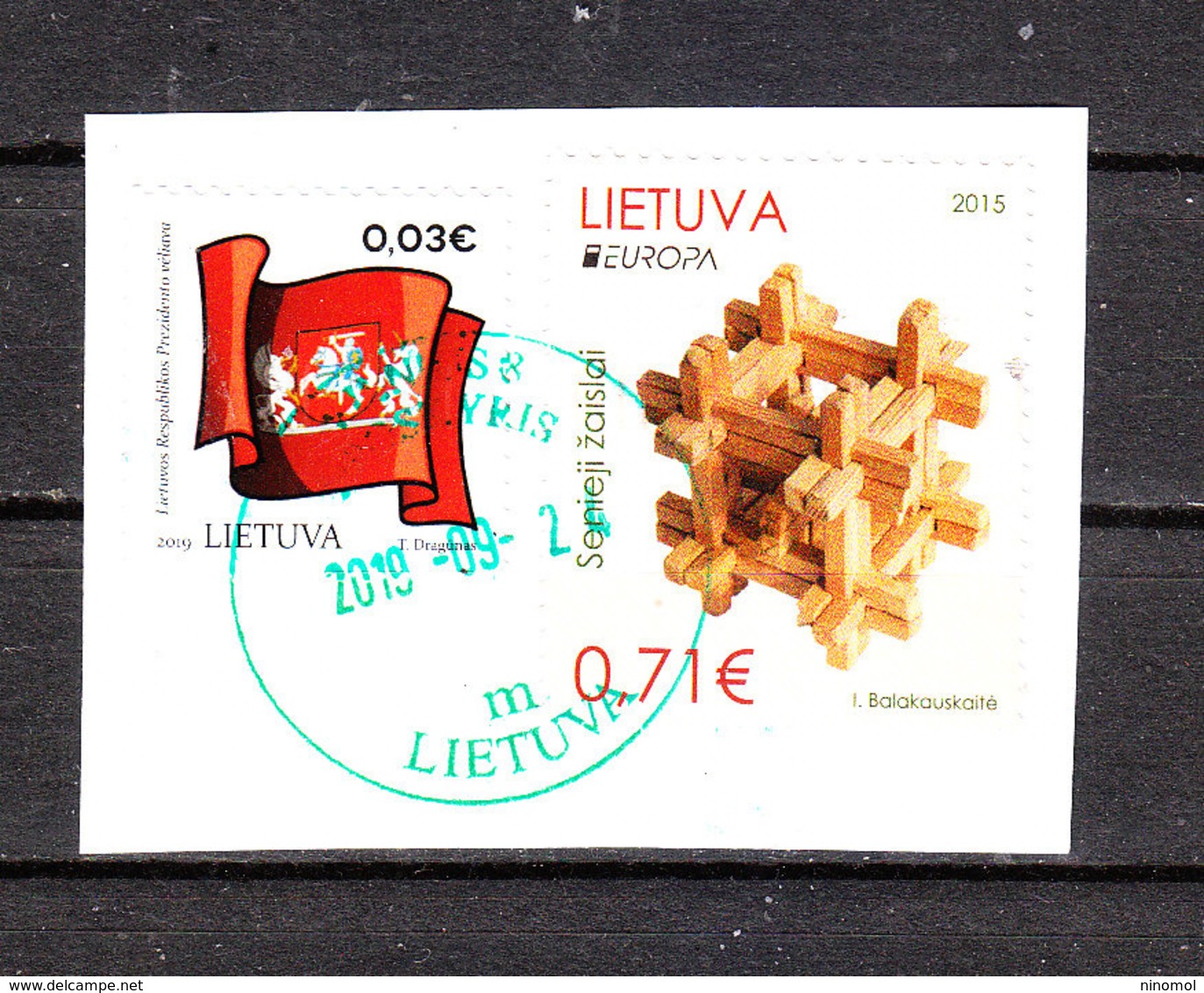 Lituania   -  2015. Europa. Bandiera Con Giocatolo. Flag With Toy. Self-adhesive. - Francobolli