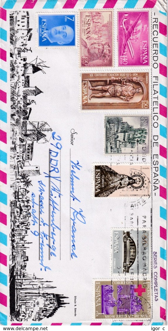 Spain 1972 Air Mail Cover To Germany: Tourism Nature; Cathedral Palma De Malorca; Architecture; CIO Congress; Red Cross; - Other & Unclassified