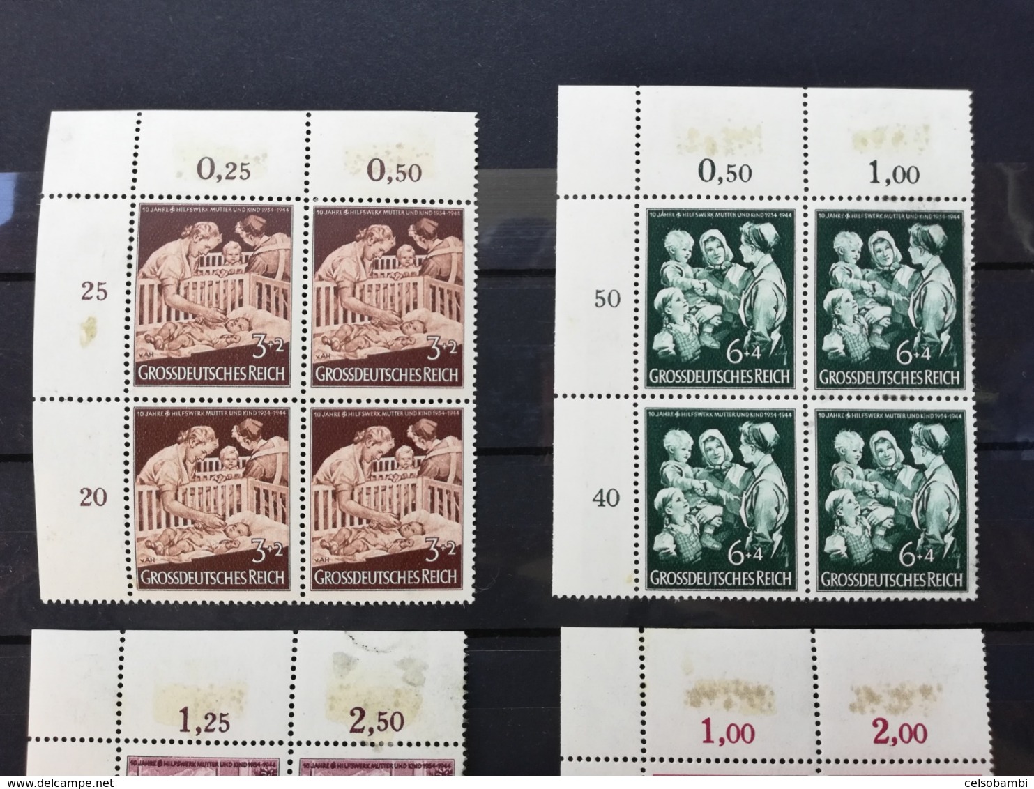 GERMAN EMPIRE 1943-44  12 BLOCKS OF 4 STAMPS - NEW STAMPS - Neufs