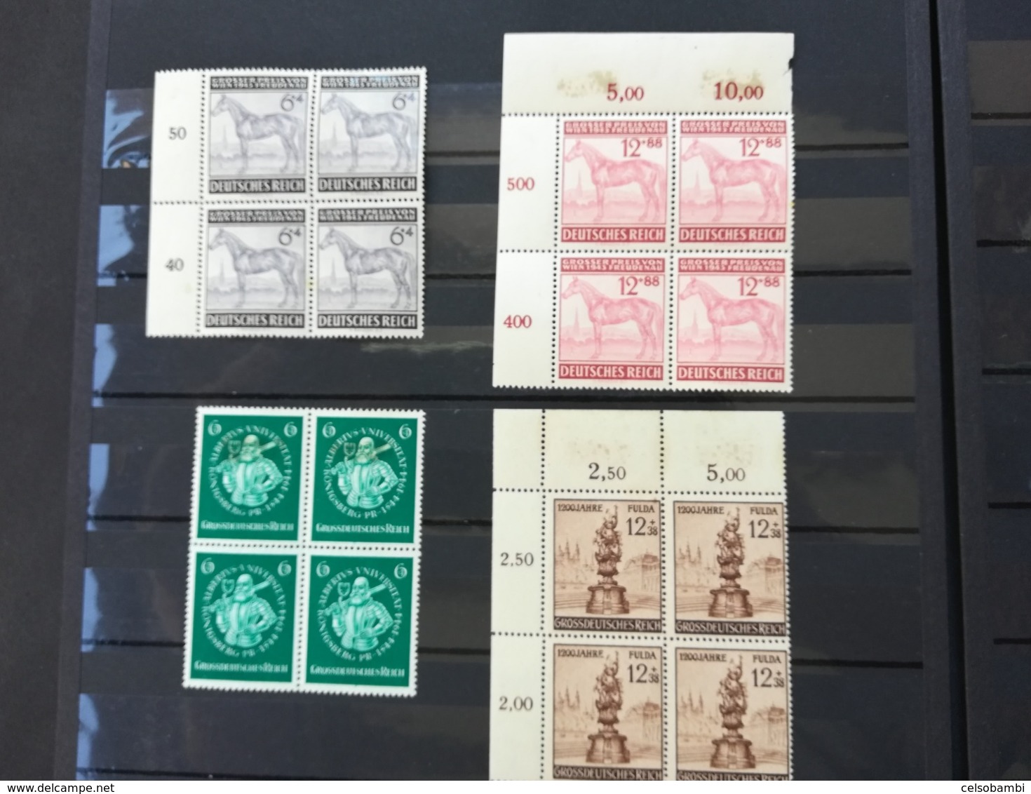 GERMAN EMPIRE 1941-45  12 BLOCKS OF 4 STAMPS - NEW STAMPS - Ungebraucht