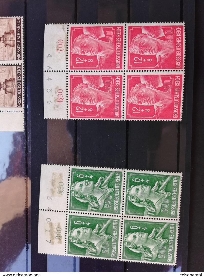 GERMAN EMPIRE 1941-45  12 BLOCKS OF 4 STAMPS - NEW STAMPS - Ungebraucht