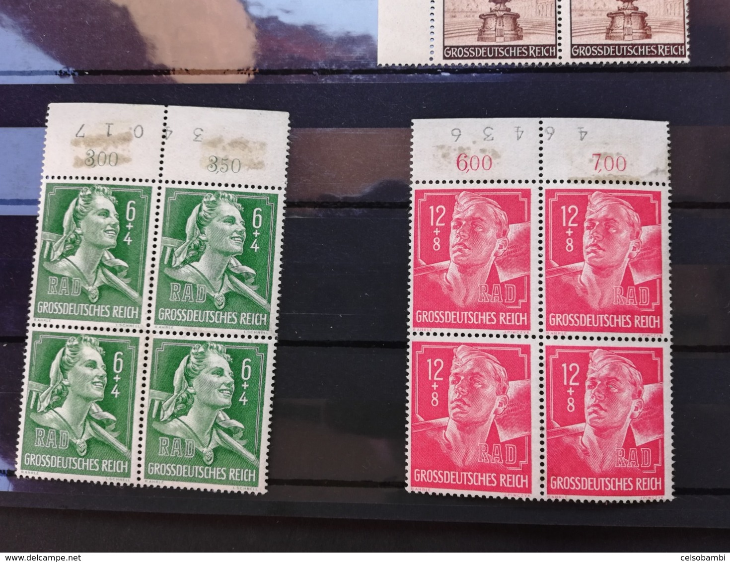 GERMAN EMPIRE 1941-45  12 BLOCKS OF 4 STAMPS - NEW STAMPS