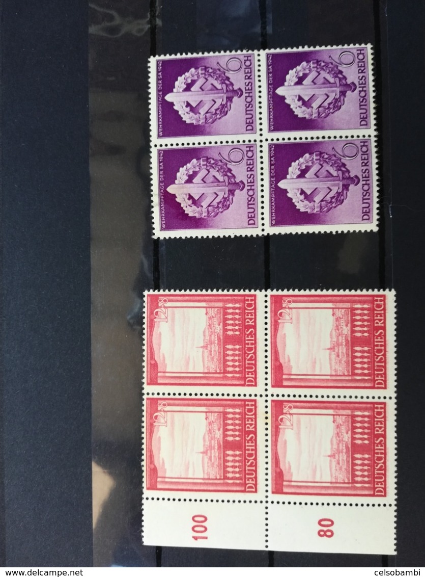 GERMAN EMPIRE 1941-45  12 BLOCKS OF 4 STAMPS - NEW STAMPS