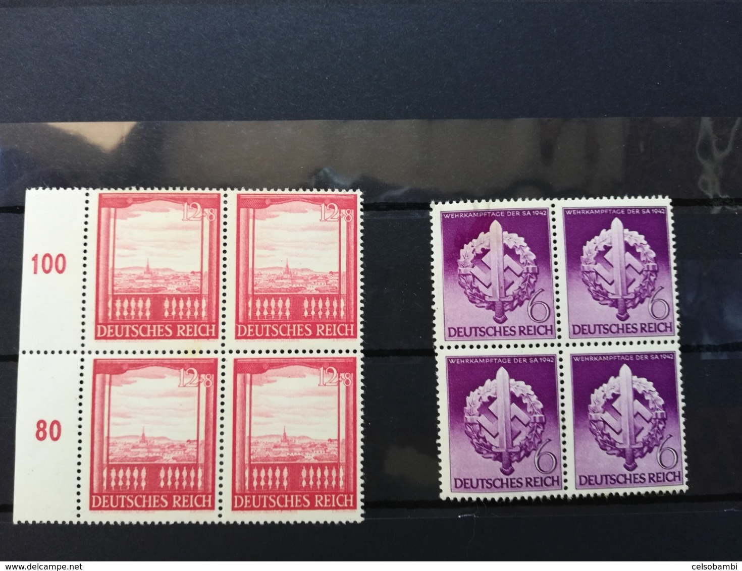 GERMAN EMPIRE 1941-45  12 BLOCKS OF 4 STAMPS - NEW STAMPS