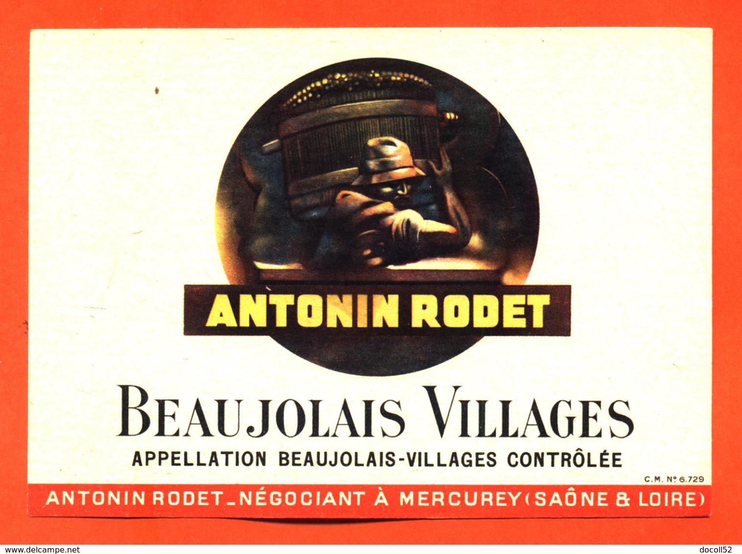 étiquette Vin De Beaujolais Villages Antonin Rodet à Mercurey - 75 Cl - Beaujolais