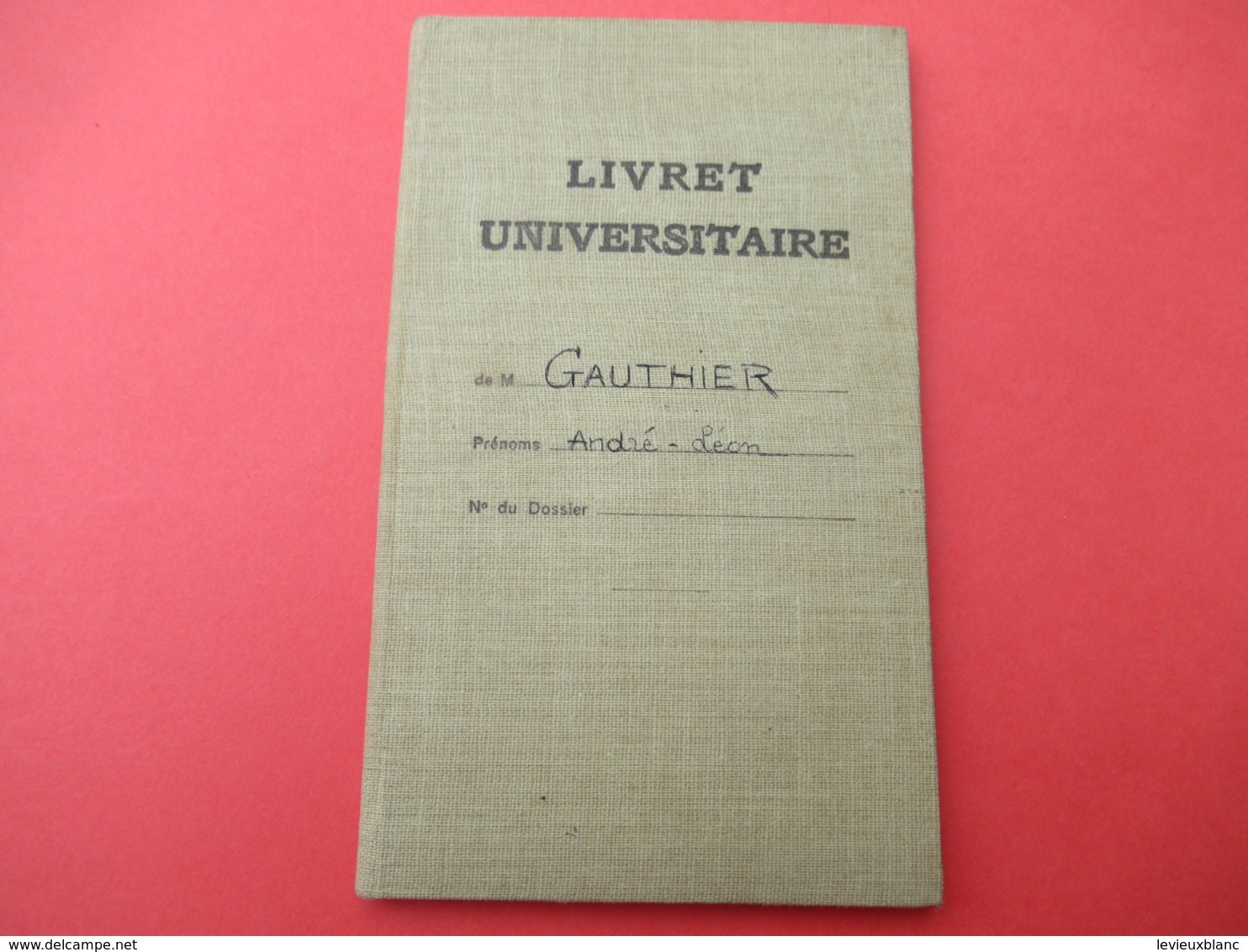 Livret Universitaire Individuel/Faculté Cde Lettres/Université De Paris/Gauthier/Si Pierre Le Moutier/CHAIX/1937  VPN298 - Diplome Und Schulzeugnisse