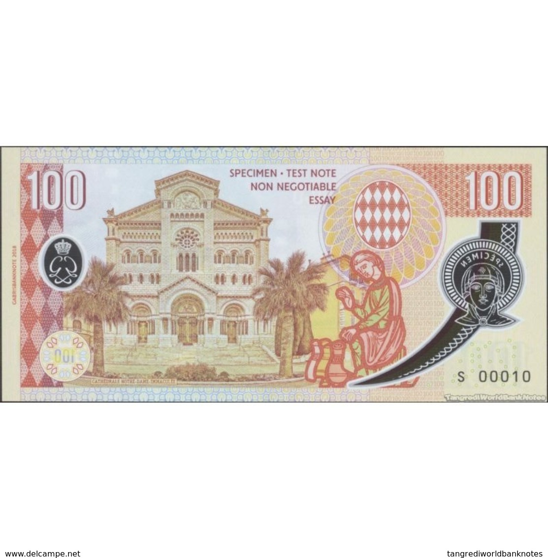 TWN - PRINCIPAUTÉ DE MONACO (private Issue) - 100 Francs 2019 Polymer - Low Serial S 000XX UNC - Altri & Non Classificati