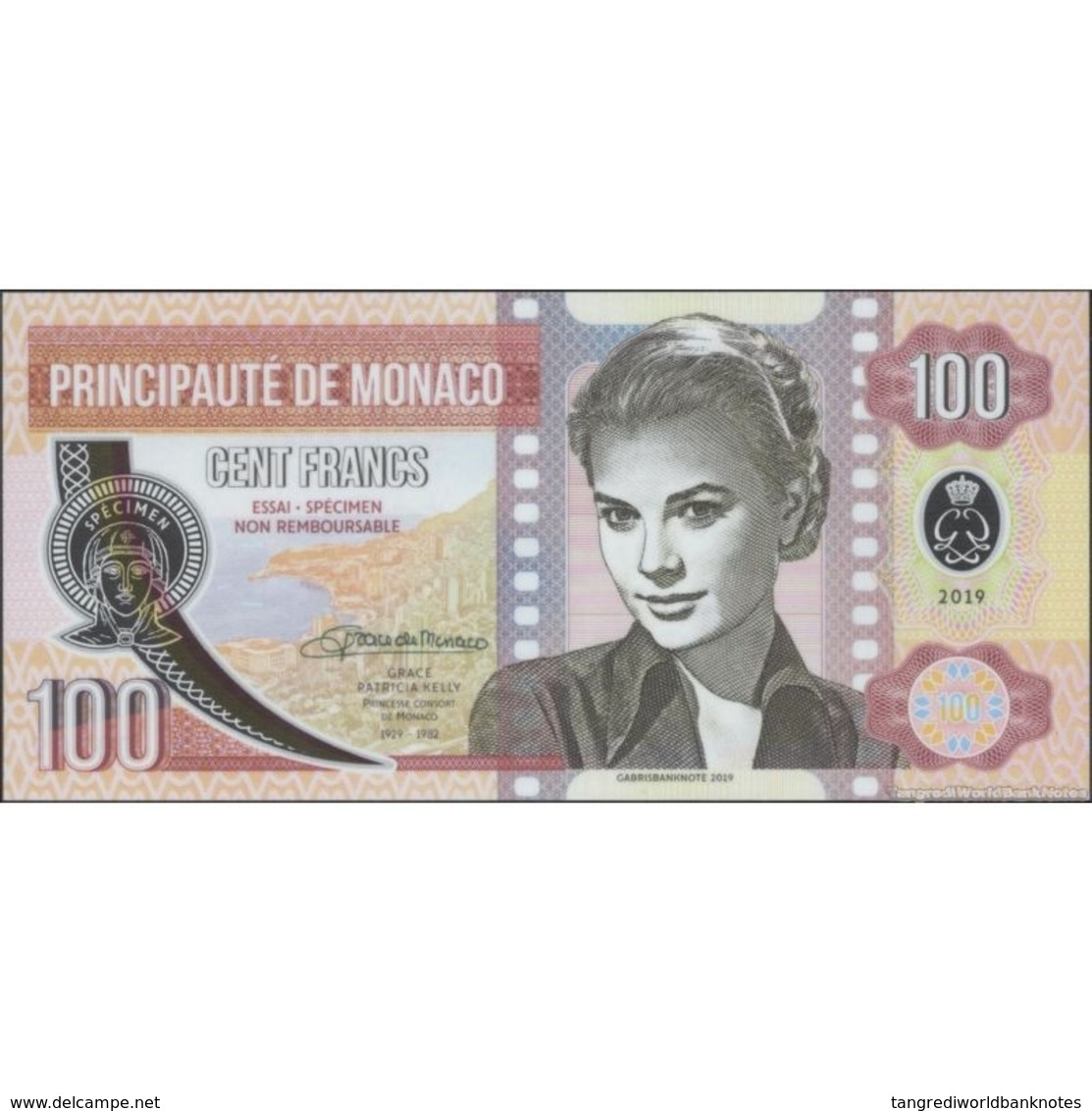 TWN - PRINCIPAUTÉ DE MONACO (private Issue) - 100 Francs 2019 Polymer - Low Serial Z 000XX UNC - Altri & Non Classificati