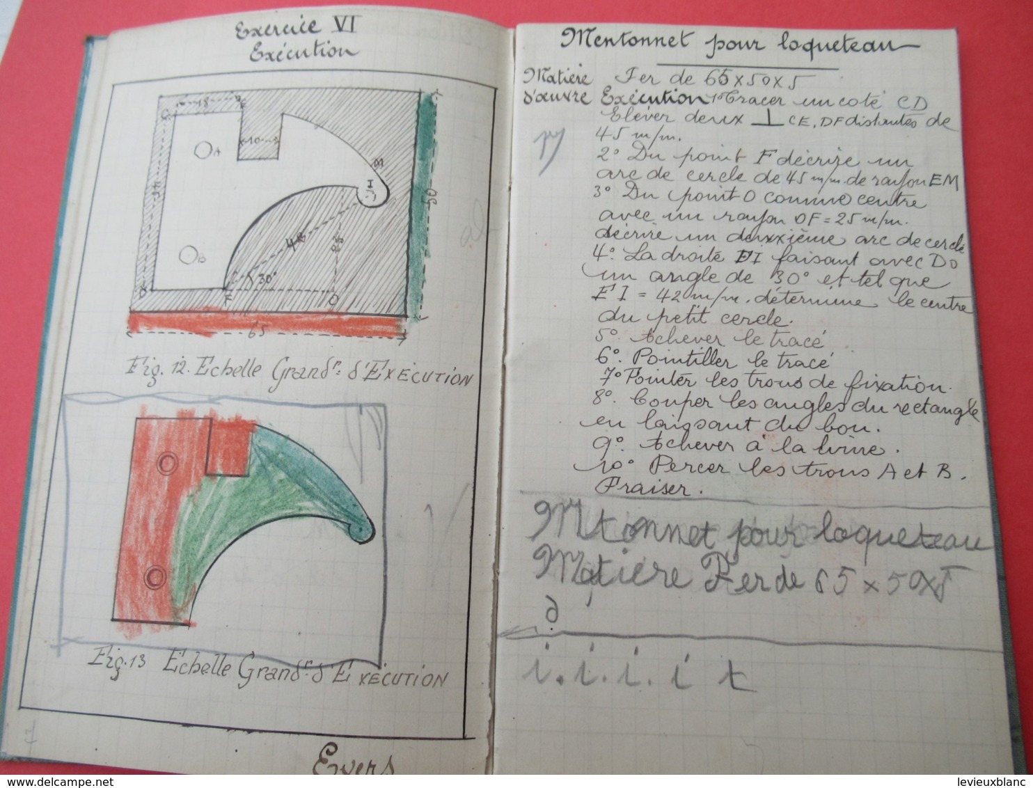 Cahier d'Atelier/RF/Ville de Paris/ Ecole Municipale Supérieure Jean-Baptiste SAY/Rue d'Auteuil/1910-1911  VPN299