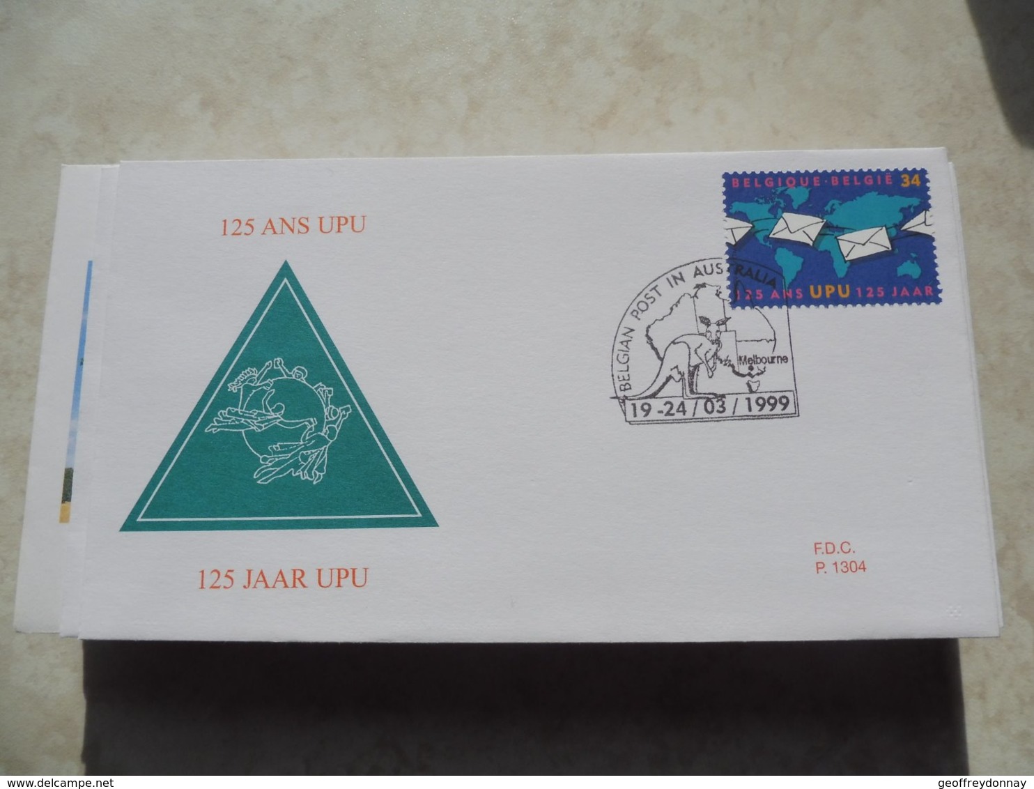 Belgique Fdc Upu 1999 / Numero 2814 Obliteration Special Poste En Australie - 1991-2000