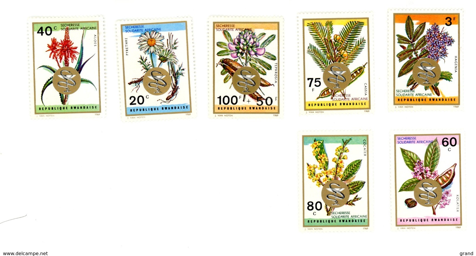 Rwanda-1973-Plantes Médicinales Surchargé Solidarité Sécheresse-538/43***mnh - Heilpflanzen