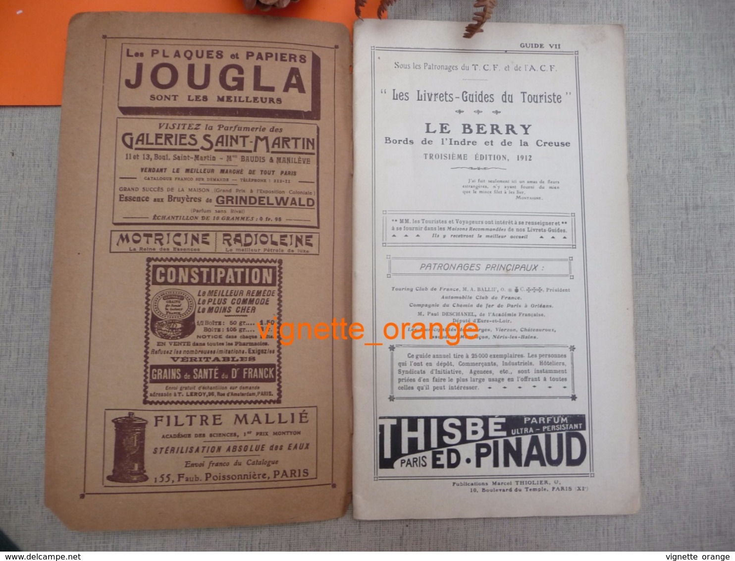 GUIDE 1912 - LE BERRY Le Cher Indre La Creuse ( Publicité Papier Cigarette ABADIE Paris / Montre OMEGA / CACAO POULAIN - Unclassified