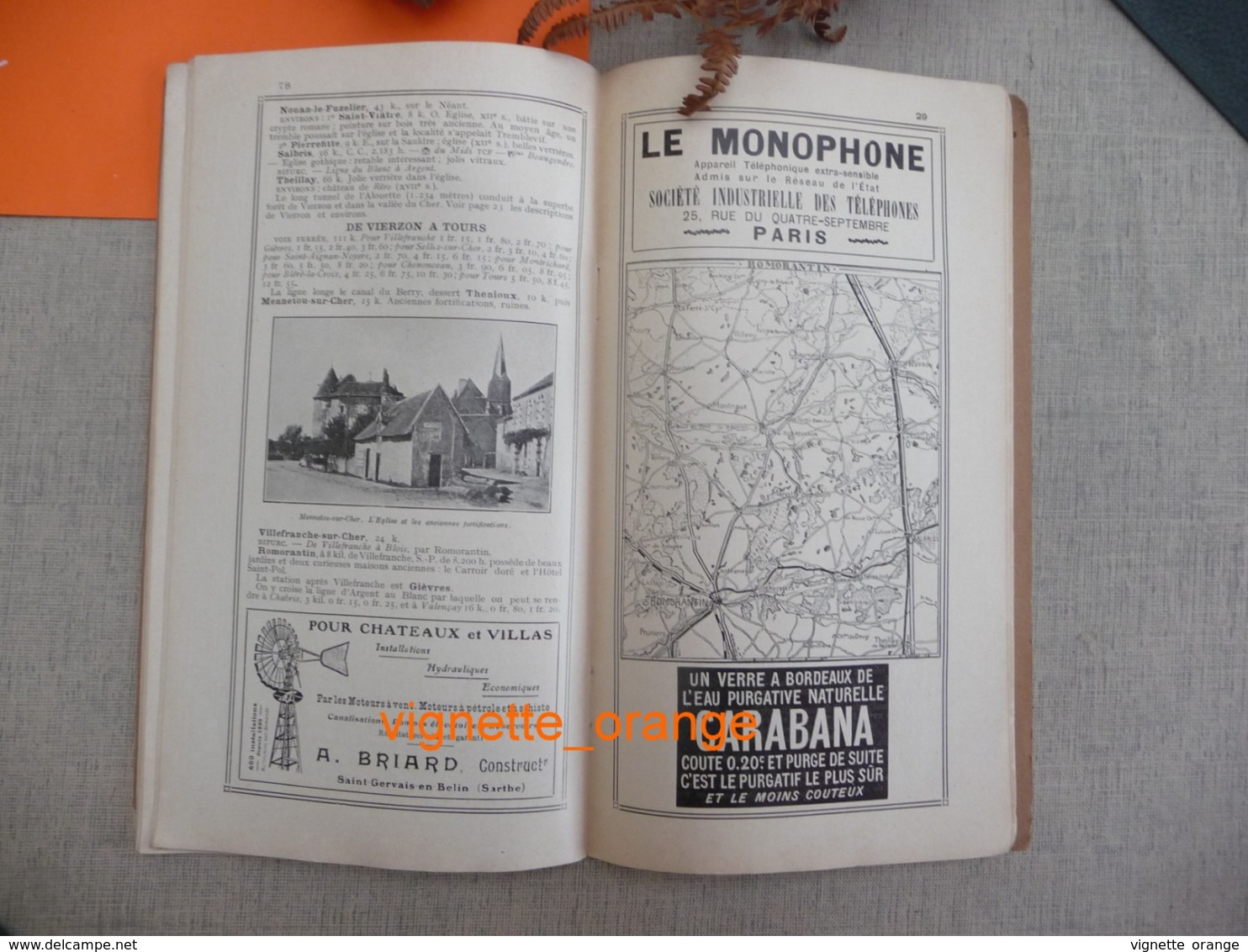 GUIDE 1912 - LE BERRY le Cher Indre La Creuse ( publicité papier Cigarette ABADIE Paris / Montre OMEGA / CACAO POULAIN