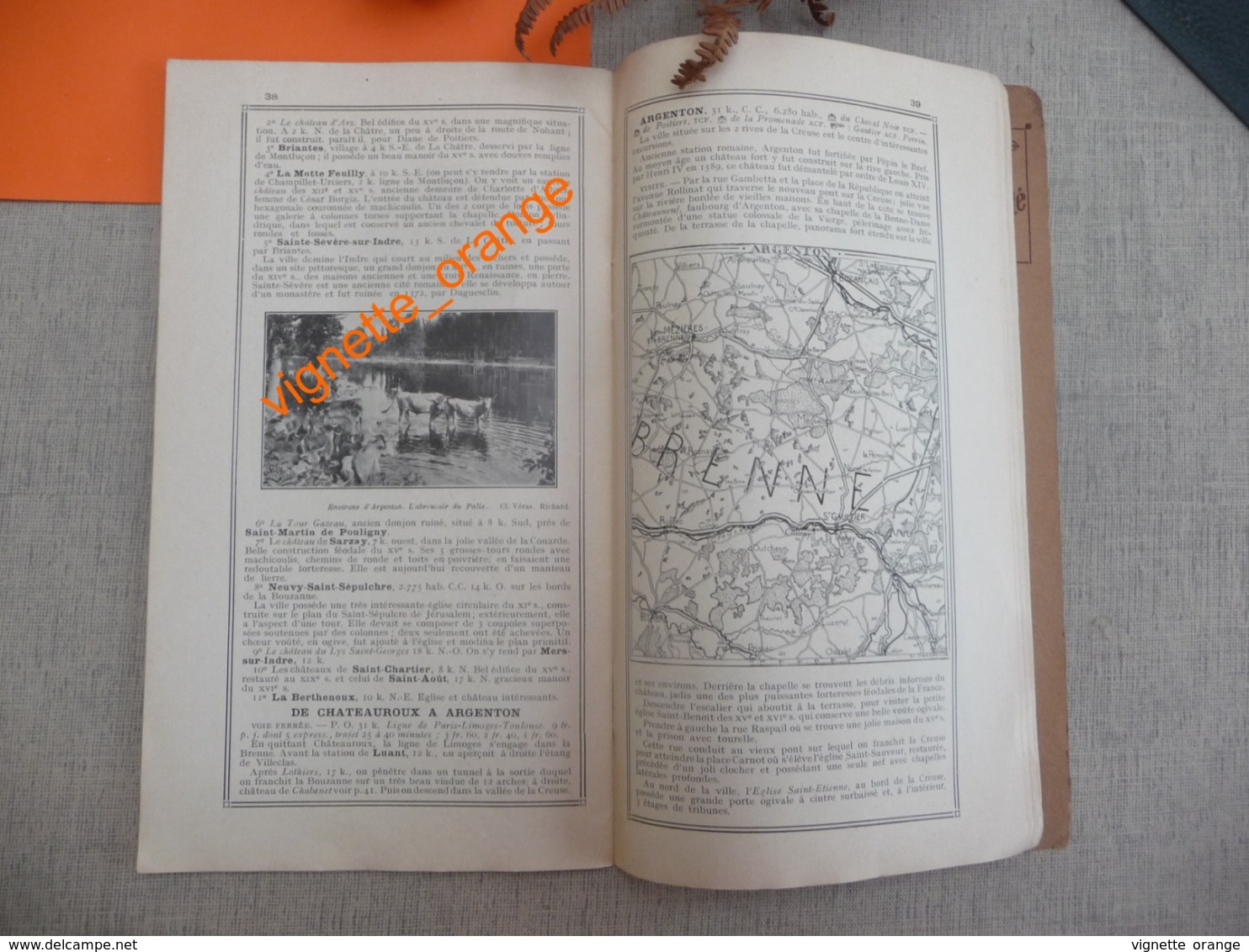 GUIDE 1912 - LE BERRY le Cher Indre La Creuse ( publicité papier Cigarette ABADIE Paris / Montre OMEGA / CACAO POULAIN