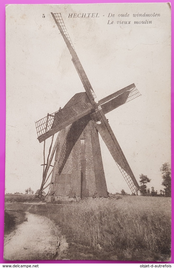 Cpa Hechtel Le Vieux Moulin De Oude Windmolen Carte Postale Limbourg Belgique Rare Proche Beringen Lommel Kerkhoven - Hechtel-Eksel