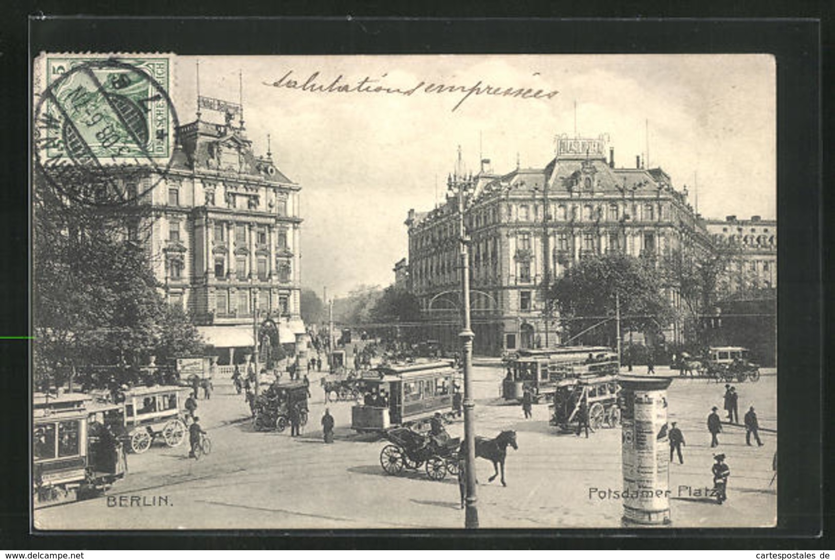 AK Berlin-Tiergarten, Potsdamer Platz Mit Strassenbahn - Tramways