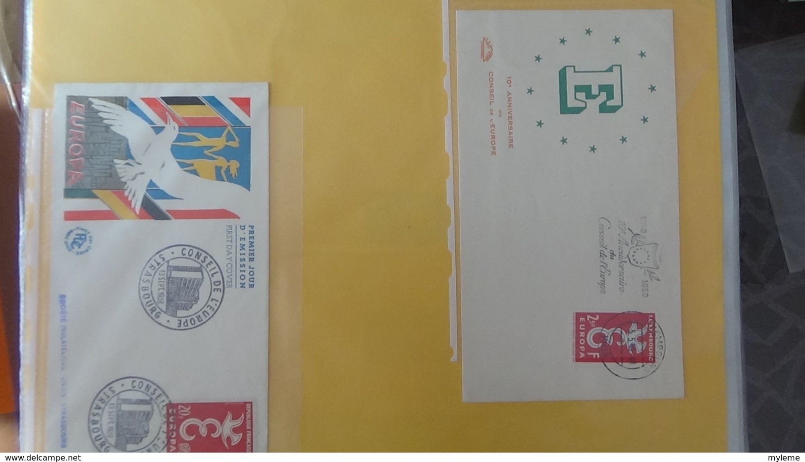 Dispersion d'une collection d'enveloppe 1er jour et autres dont 104 EUROPA de FRANCE