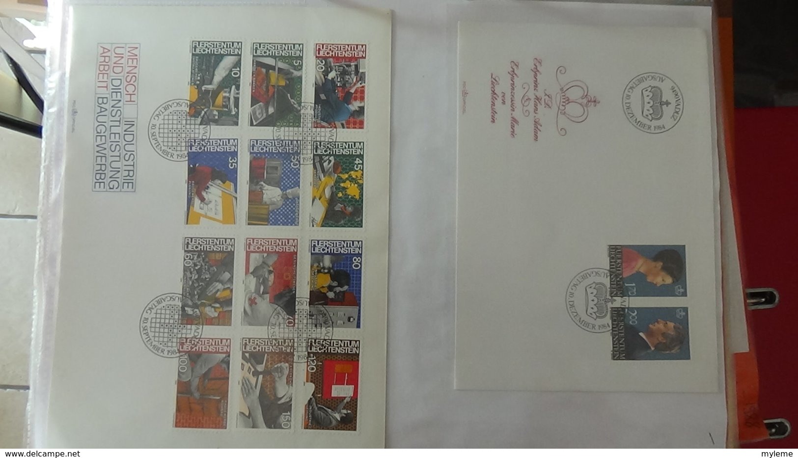 Dispersion d'une collection d'enveloppe 1er jour et autres dont 120 du LIECHTENSTEIN entre 1982 et 1992