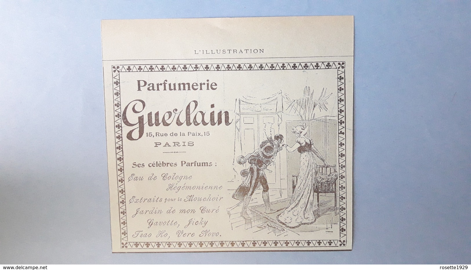 Ancienne Pub  Parfum Guerlain,prince Charmant Faisant La Cour,pub Des Années 1900/1915 - Publicités