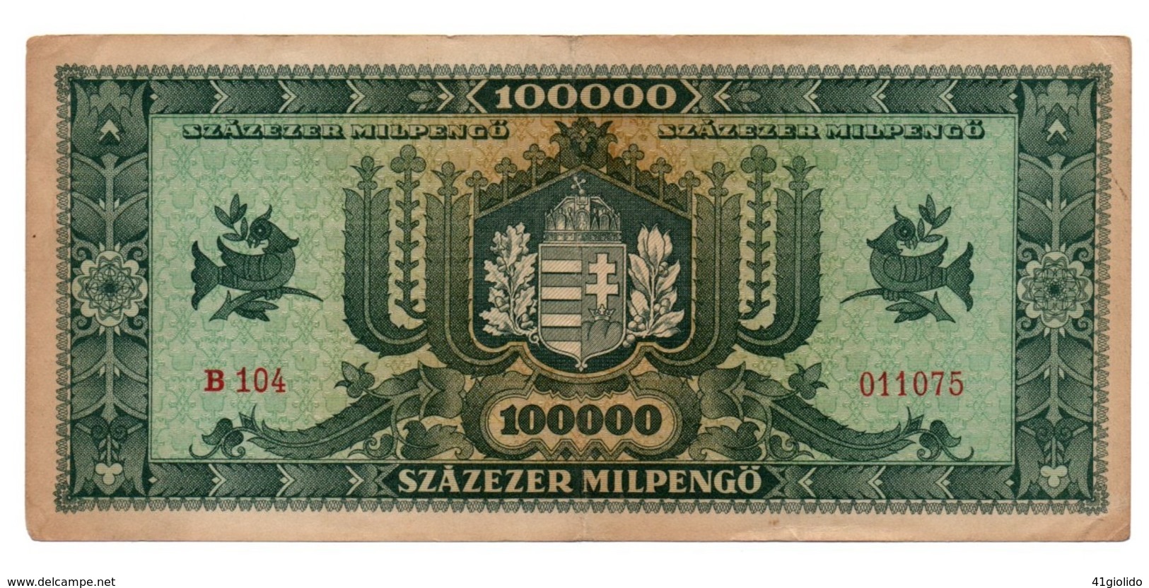 Ungheria Magyar 100.000 Pengo 1946 - Hungary