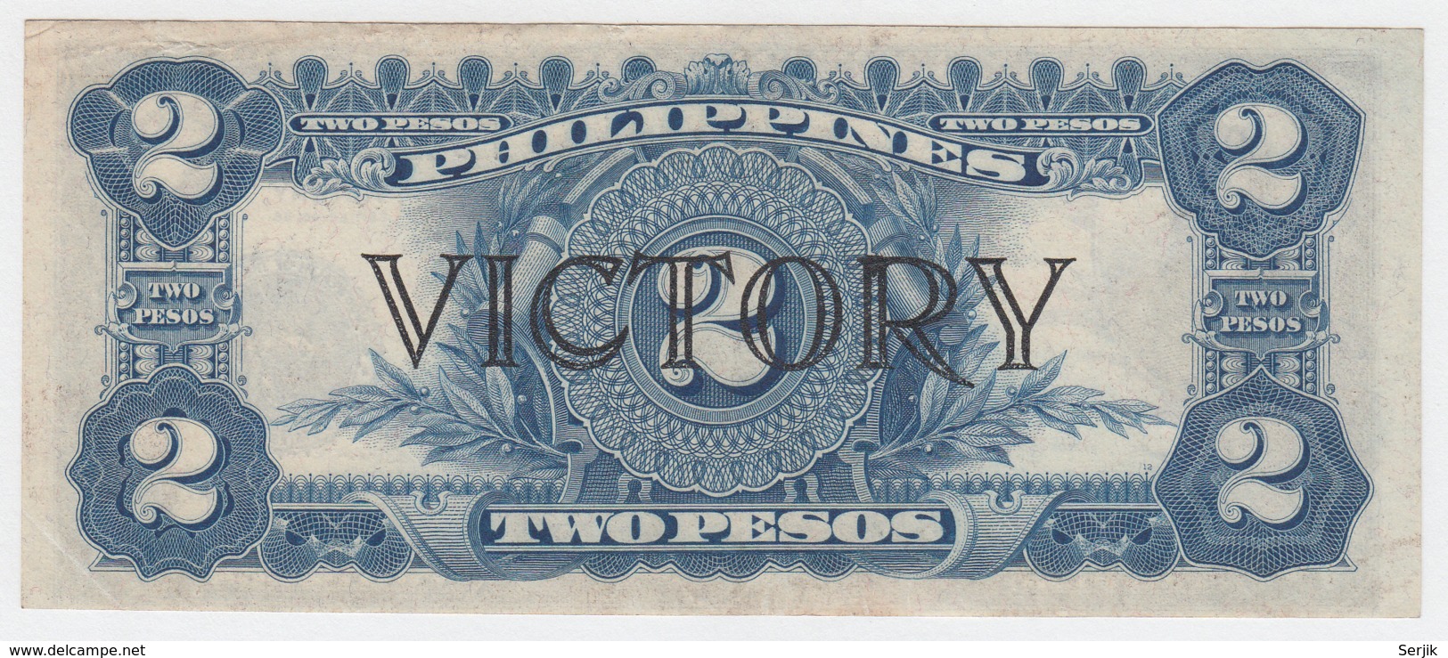 Philippines 2 Peso 1944 VF Victory Over Japan WW 2 - Series A Pick 95 - Philippines