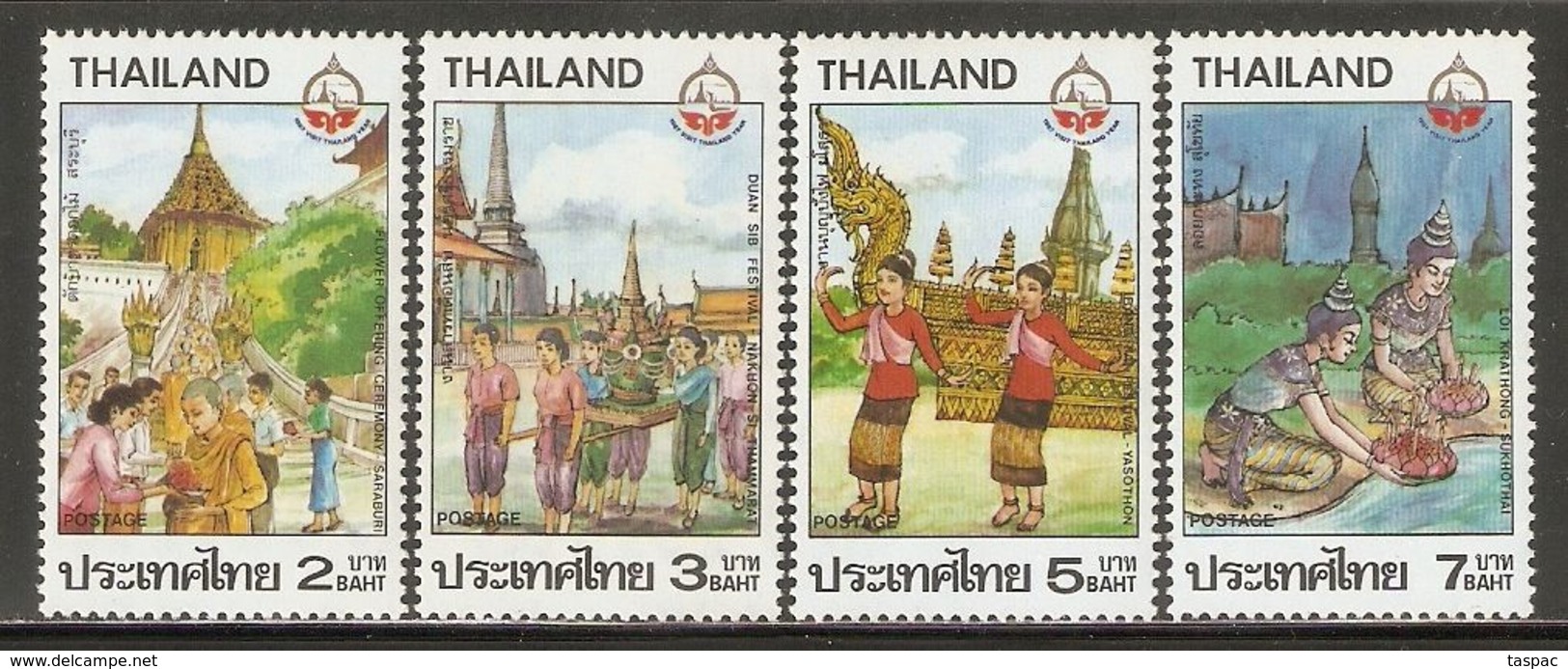 Thailand 1987 Mi# 1210-1213 ** MNH - Tourism Year - Thailand