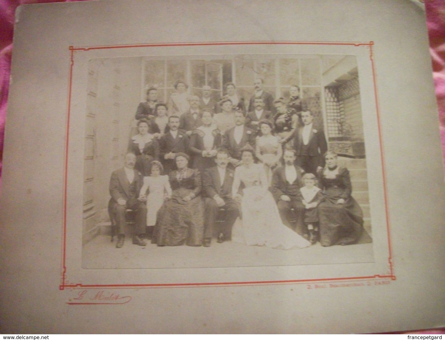 Mariage Photo Ancienne De Groupe Anonyme - Photographe L.Mulot 2 Boulevard Beaumarchais Paris - Personnes Anonymes