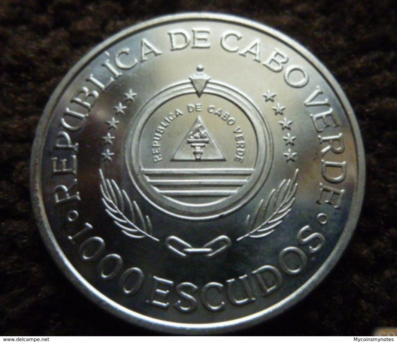 Cape Verde, 1000 CVE, 1994 Comm. 500 Years Tordesillas Treaty, Rare Silver Proof - Cap Verde