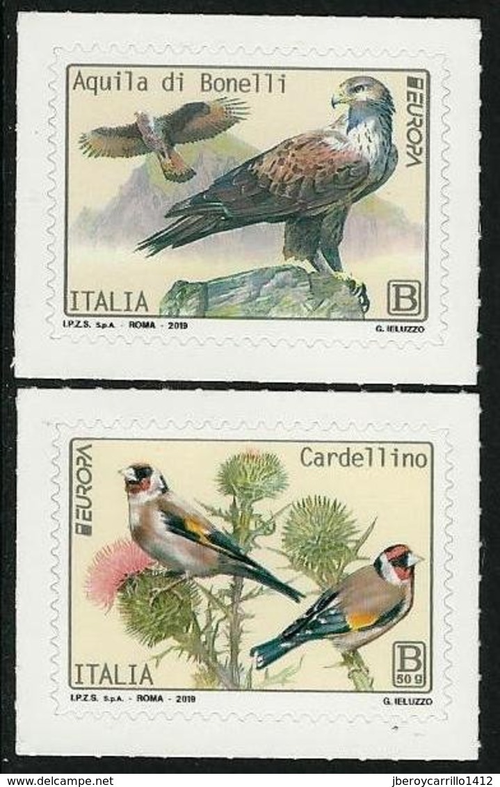 ITALIA / ITALY / ITALIEN   -EUROPA 2019 -NATIONAL BIRDS.- "AVES -BIRDS -VÖGEL-OISEAUX"- SET Of 2 Stamps - 2019