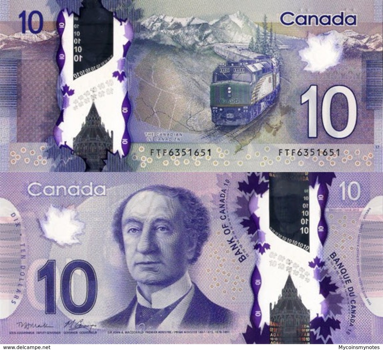 CANADA, 10 DOLLAR 2013, P107a, Polymer, UNC - Canada
