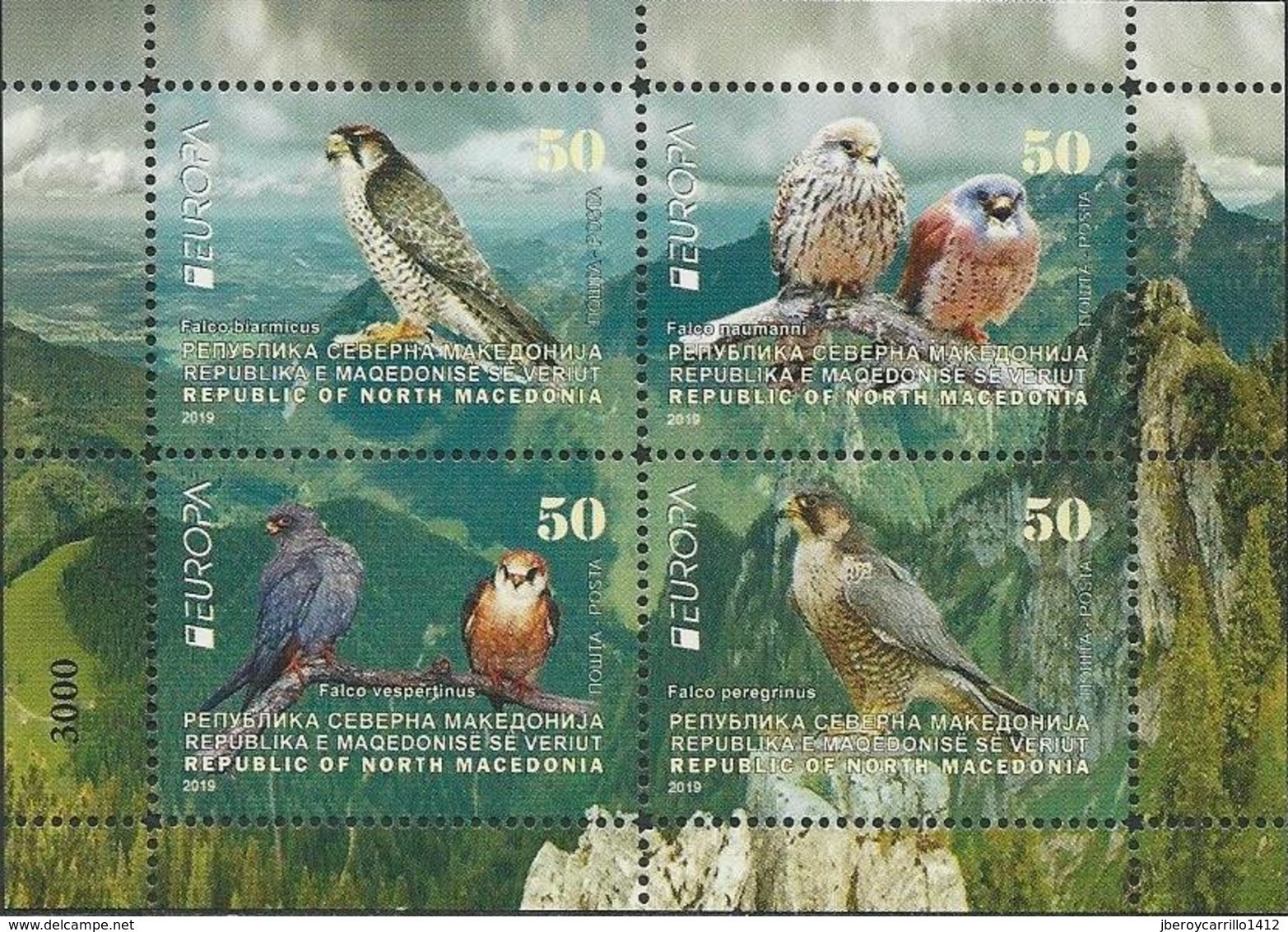 MACEDONIA /NORTH-MACEDONIA /MAKEDONIEN -EUROPA 2019 -NATIONAL BIRDS.-"AVES -BIRDS -VÖGEL-OISEAUX"- HOJITA BLOQUE- CARNET - 2019
