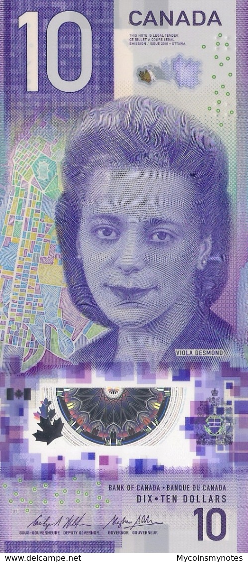 CANADA 50 DOLLAR 2017 P (New) Viola Desmond, Commemorarative Vertical Polymer, UNC - Canada