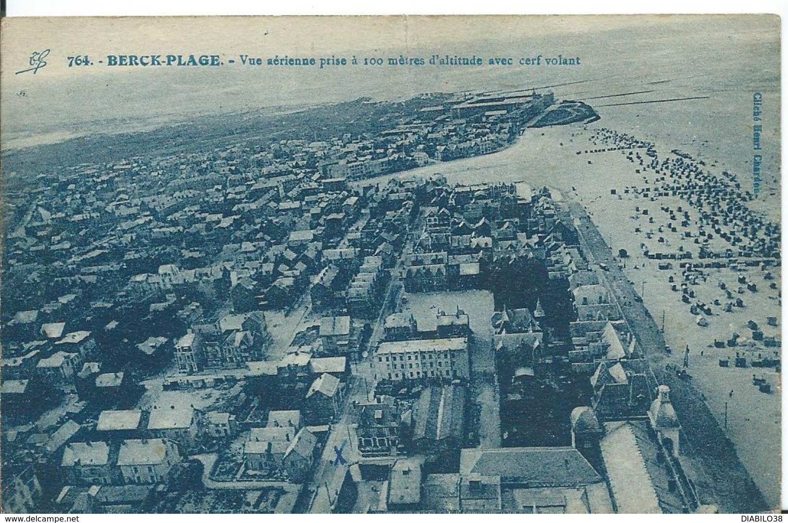 BERCK-PLAGE  (  PAS DE CALAIS  ) VUE AÉRIENNE PRISE   A 100 MÈTRES D 'ALTITUDE AVEC CERF-VOLANT - Sonstige & Ohne Zuordnung